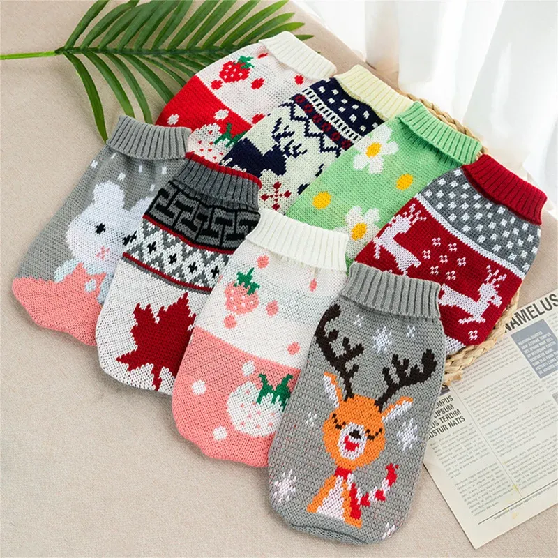 Elk Print Autumn Winter Pet Sweater 3