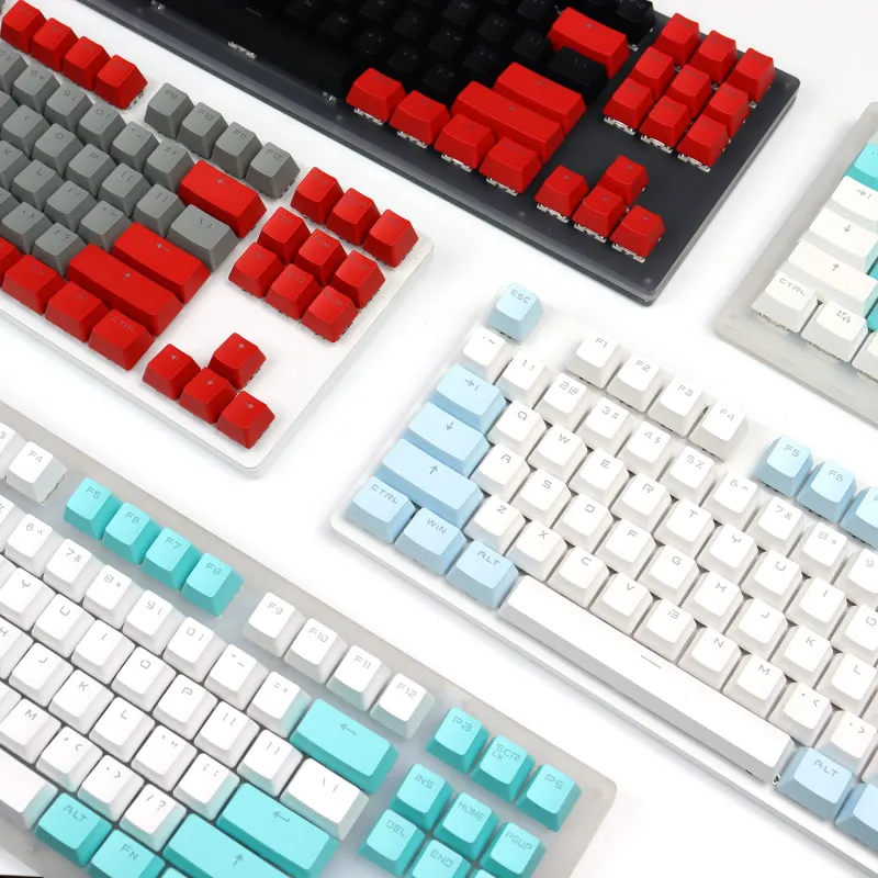 Cyan White PBT Keycaps Set 3