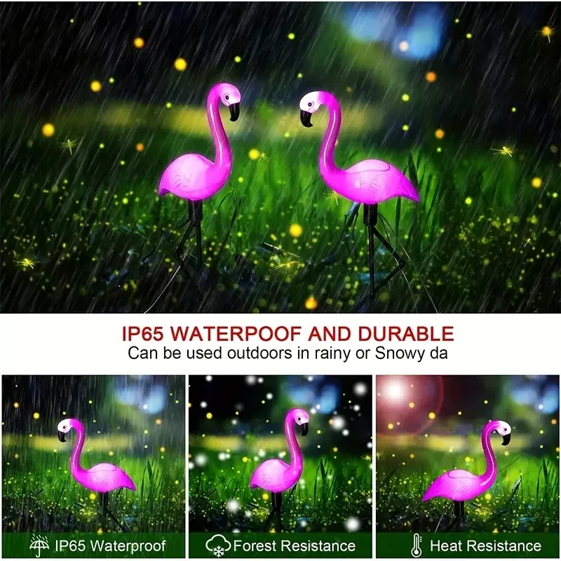 Solar Flamingo Garden Stake Light 4