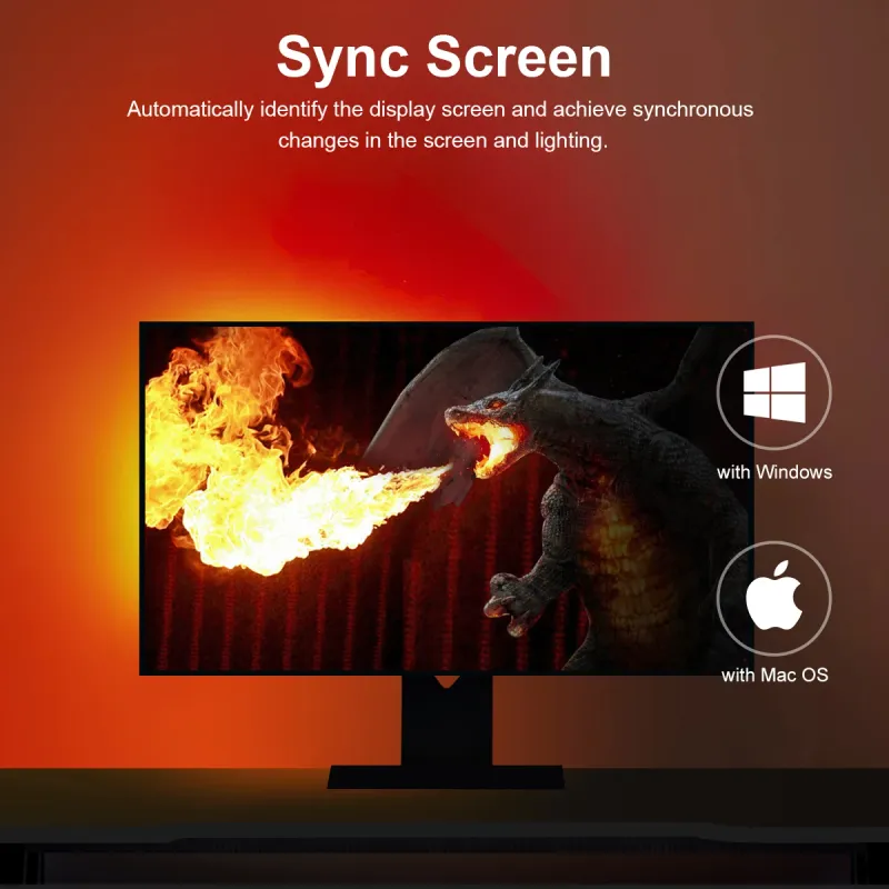 RGBIC USB LED Strip for Monitor Backlight 3