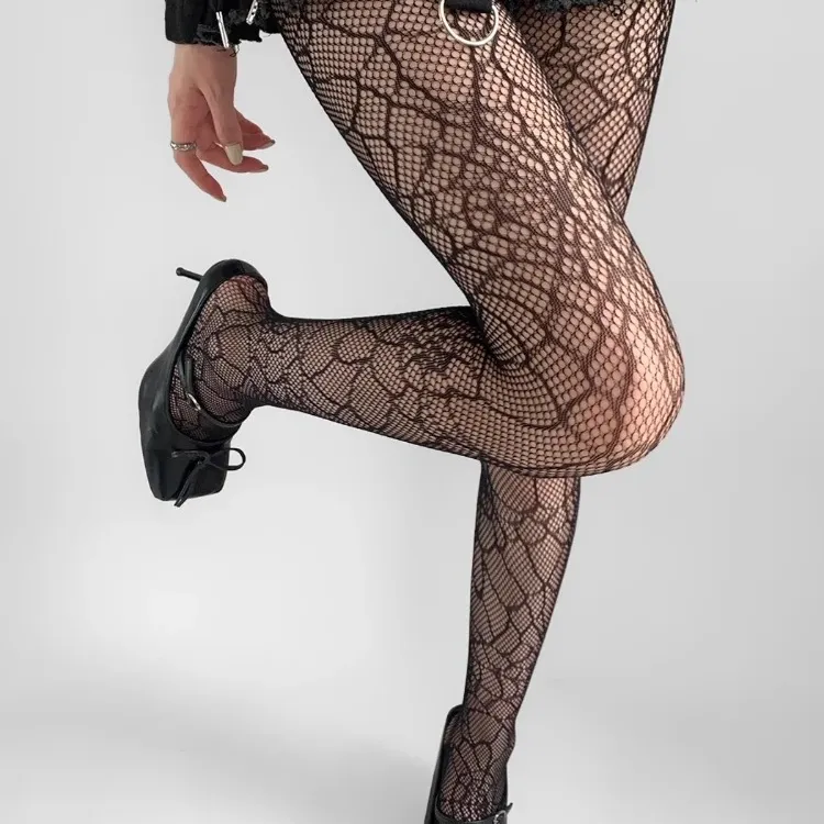Gothic Spider Web Fishnet Stockings 2