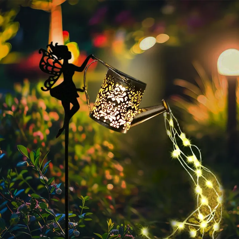 Solar Watering Can Fairy Lights 2