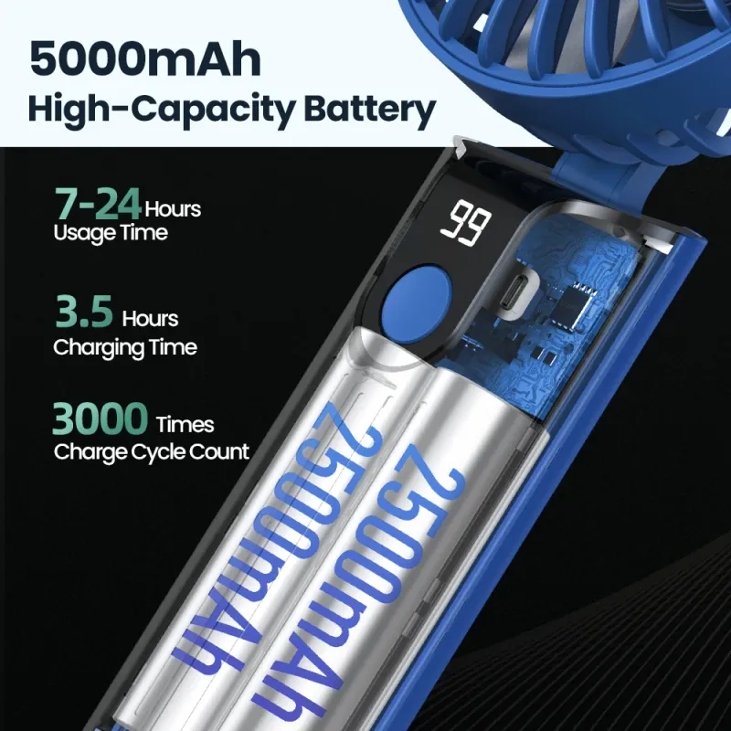 Mini Portable USB Rechargeable Handheld Fan 4