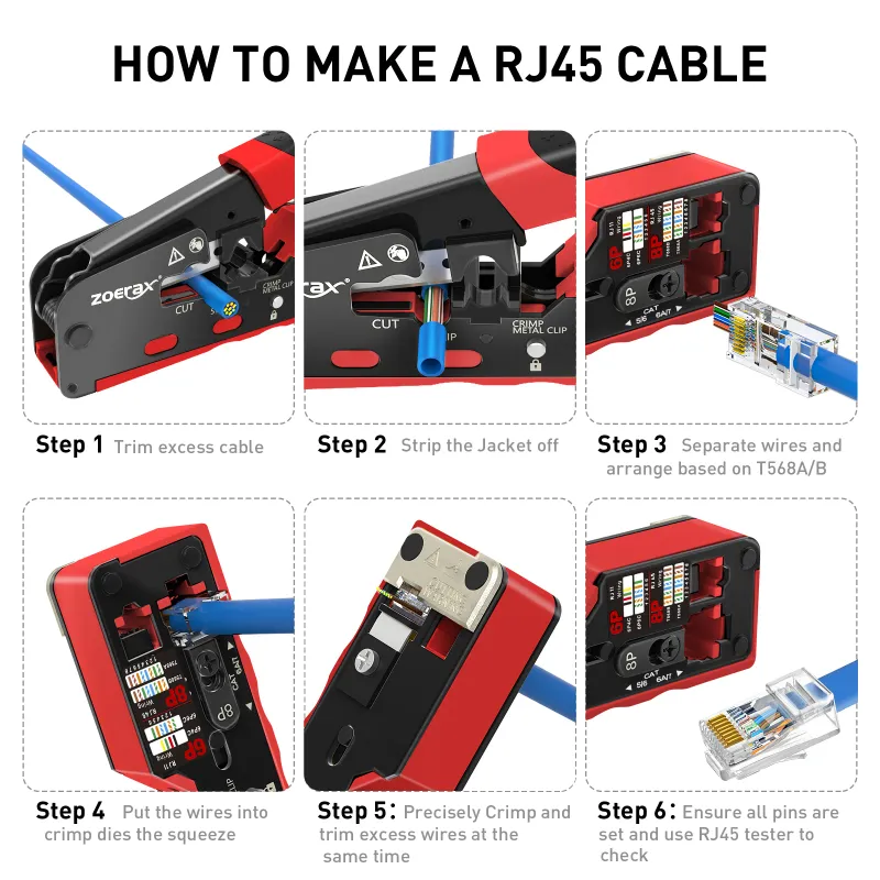 ZoeRax RJ45 CAT7/6A Crimping Tool 6