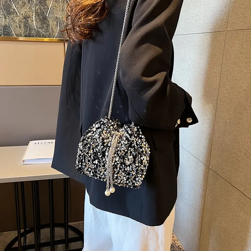 Sequin Korean Bucket Crossbody Bag 1