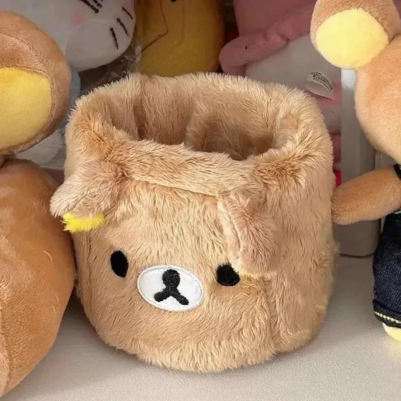New Cute Rilakkuma Pen Holder Cartoon Anime Pen Container Desk Organizer Decorations School Students Gifts Stationery Supplies 4