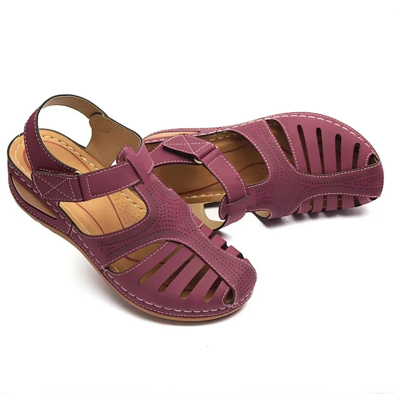 Retro Hollow Out Wedge Sandals 6