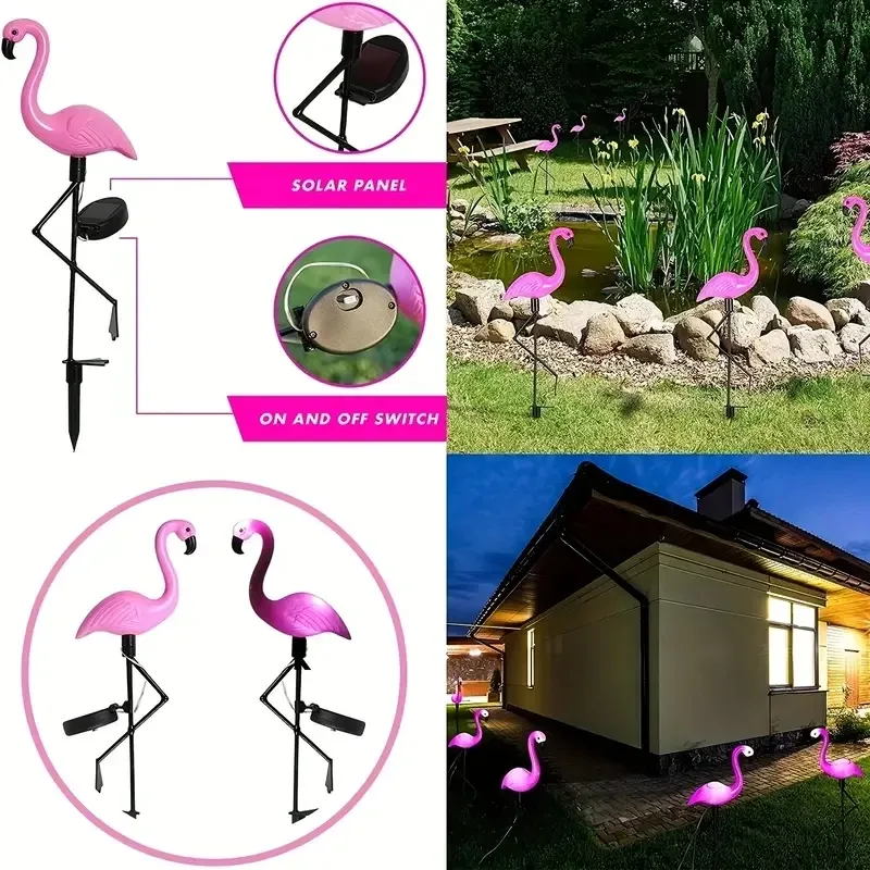 Solar Flamingo Garden Stake Light 5