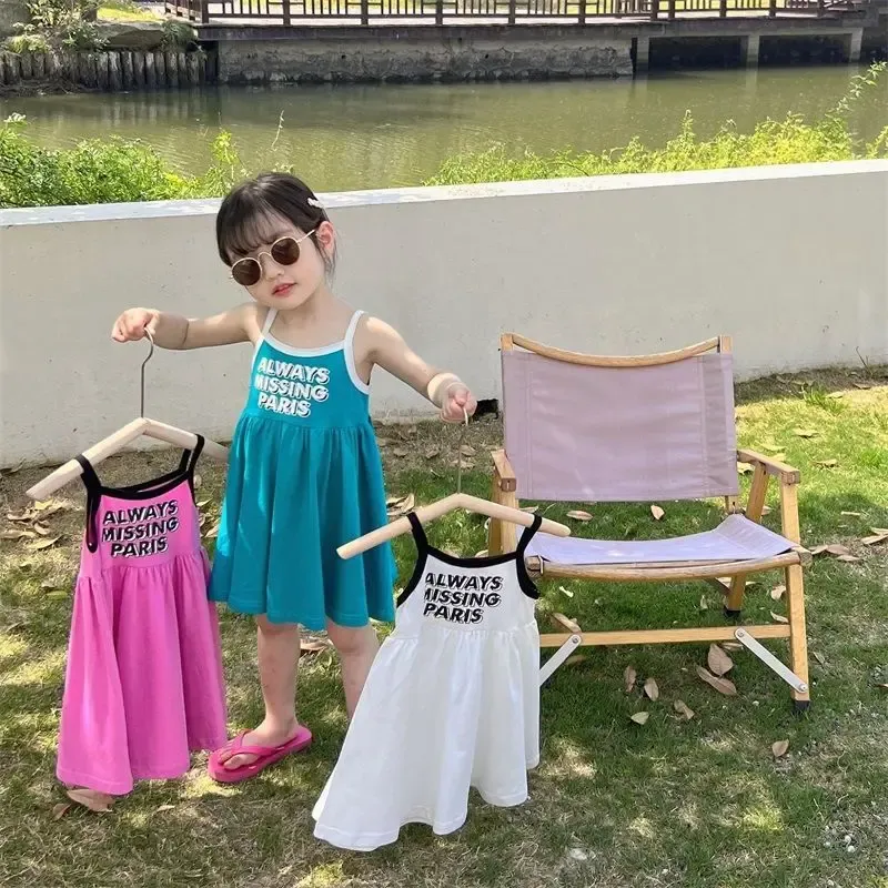 Girls Cute Print Suspender Dress 2