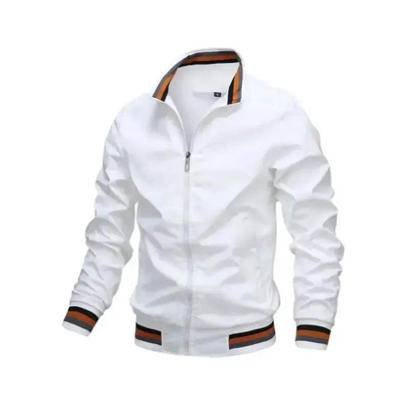 Men's White Waterproof Windbreaker Jacket 2