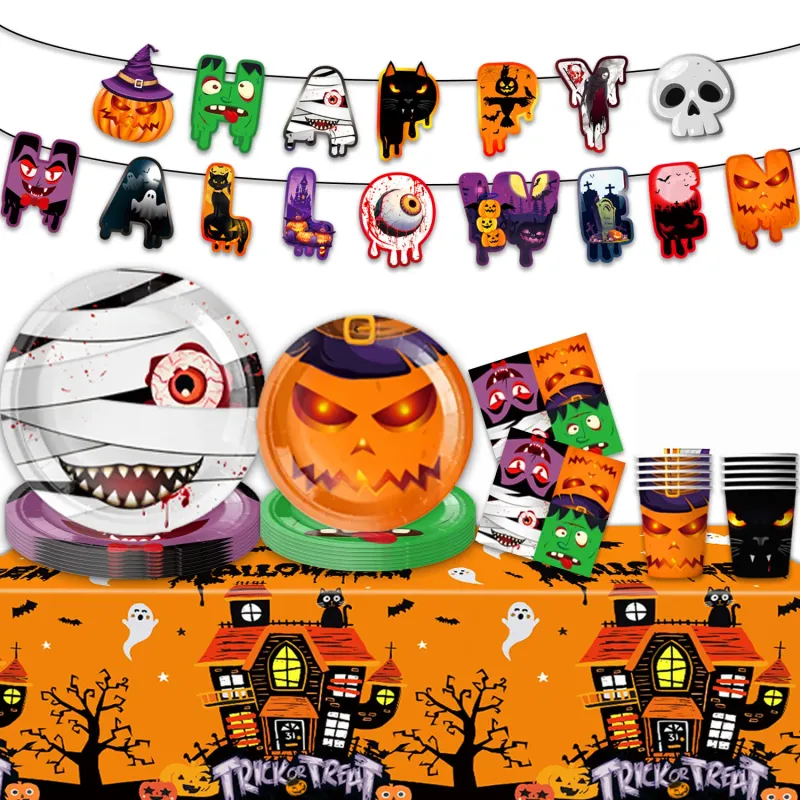 Kids Halloween Monster Party Tableware Set 2