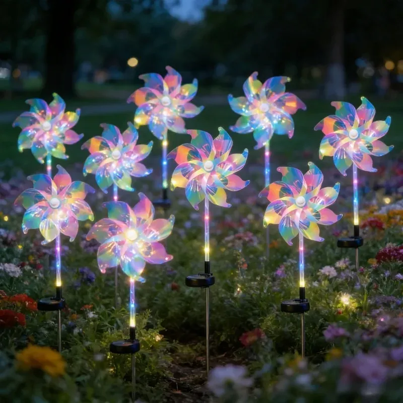 Solar Pinwheel Garden Lights (2pc) 1