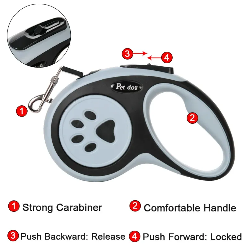 Retractable Nylon Pet Dog Leash 3m/5m 2