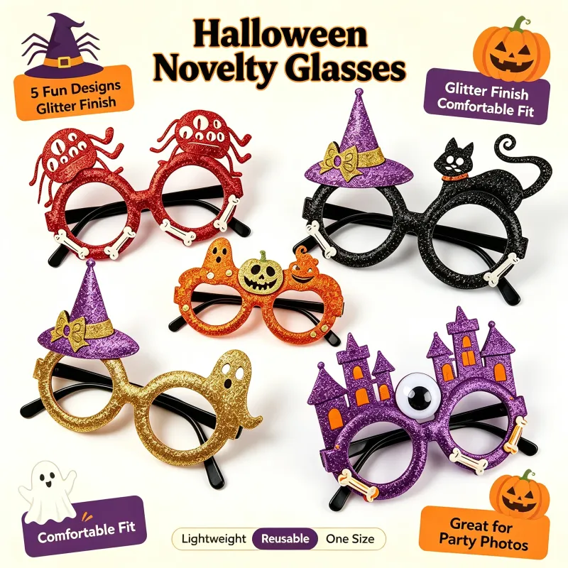 5Pcs Halloween Novelty Eyeglasses Set 2