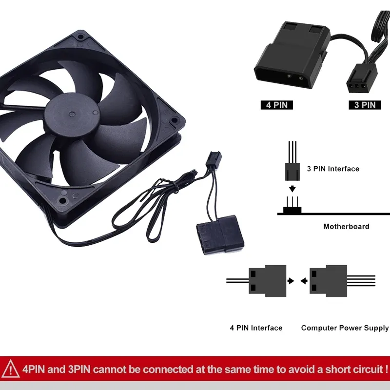 Silent PC Case Cooling Fan 80/90/120mm 3