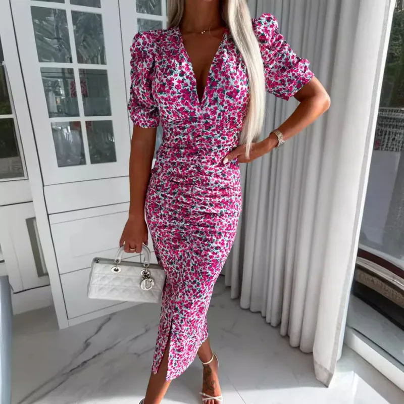 Floral Print Midi Summer Dress 1