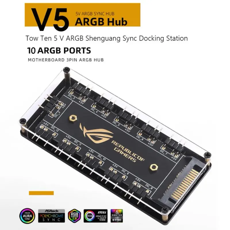 ARGB 1-to-10 Splitter Hub 5V 3-Pin 6