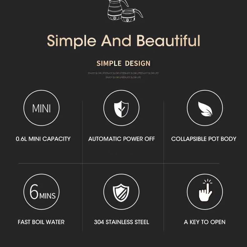 Collapsible Travel Electric Kettle 5
