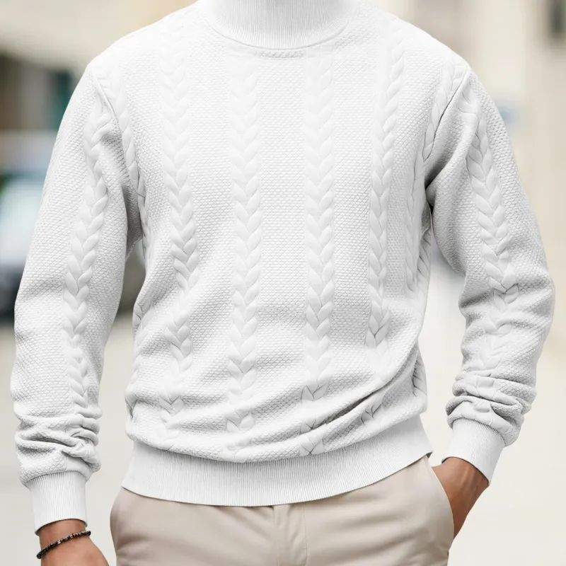 Men's Mock Neck Knit Pullover Sweater 2