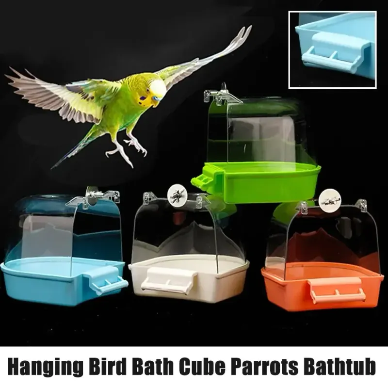 Clear Hanging Bird Bath for Cage 2