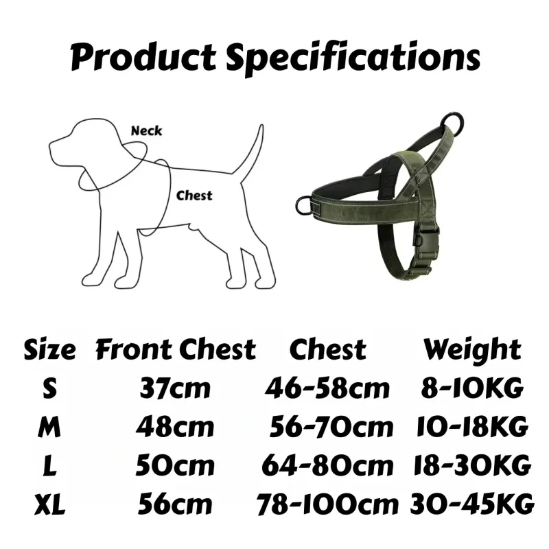 No-Pull Tactical Dog Harness Large 6
