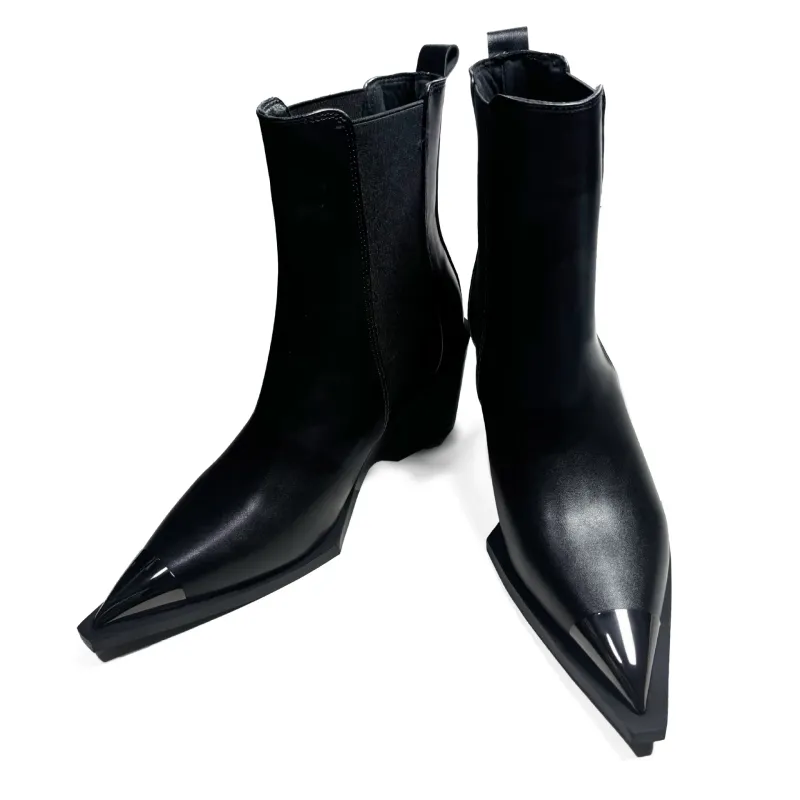 Luxury Designer Pointed Toe Chelsea Ankle Boots 3
