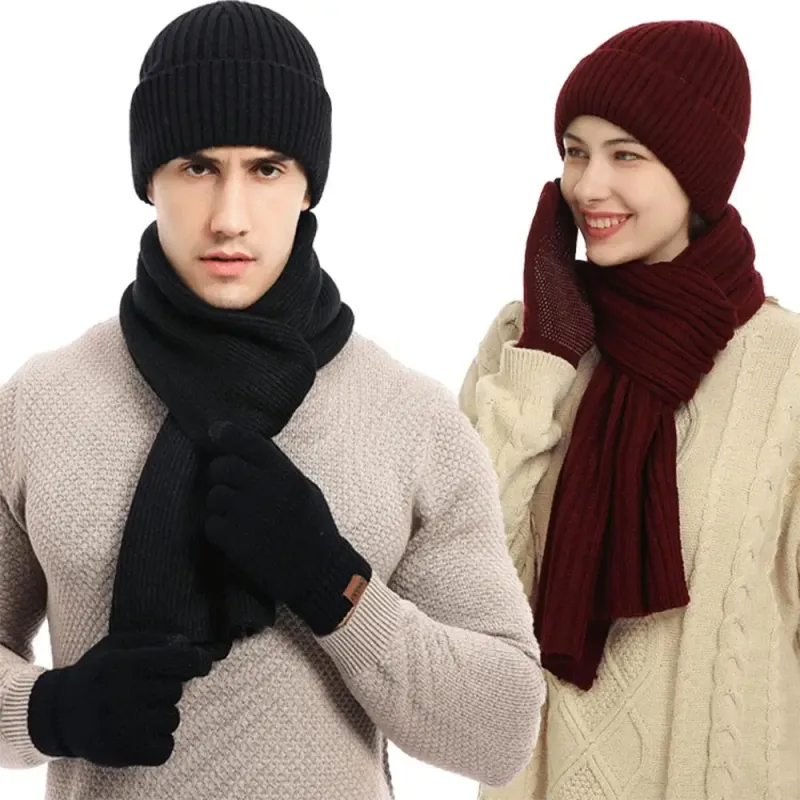 Winter Beanie Scarf Gloves 3-in-1 Set 2