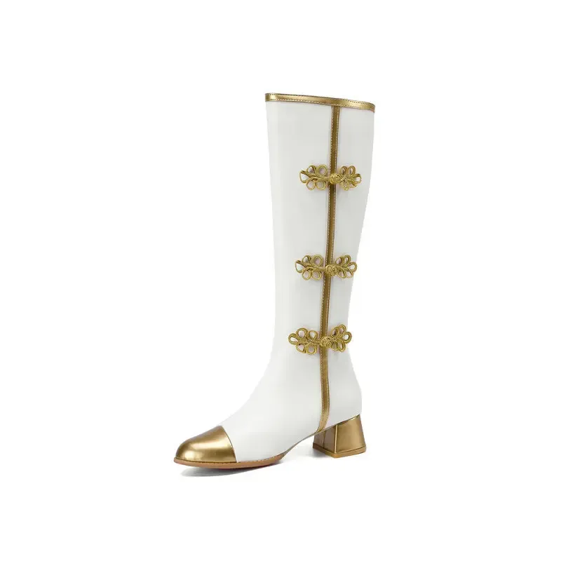 Knee High Cosplay Boots with Chinese Knot 6