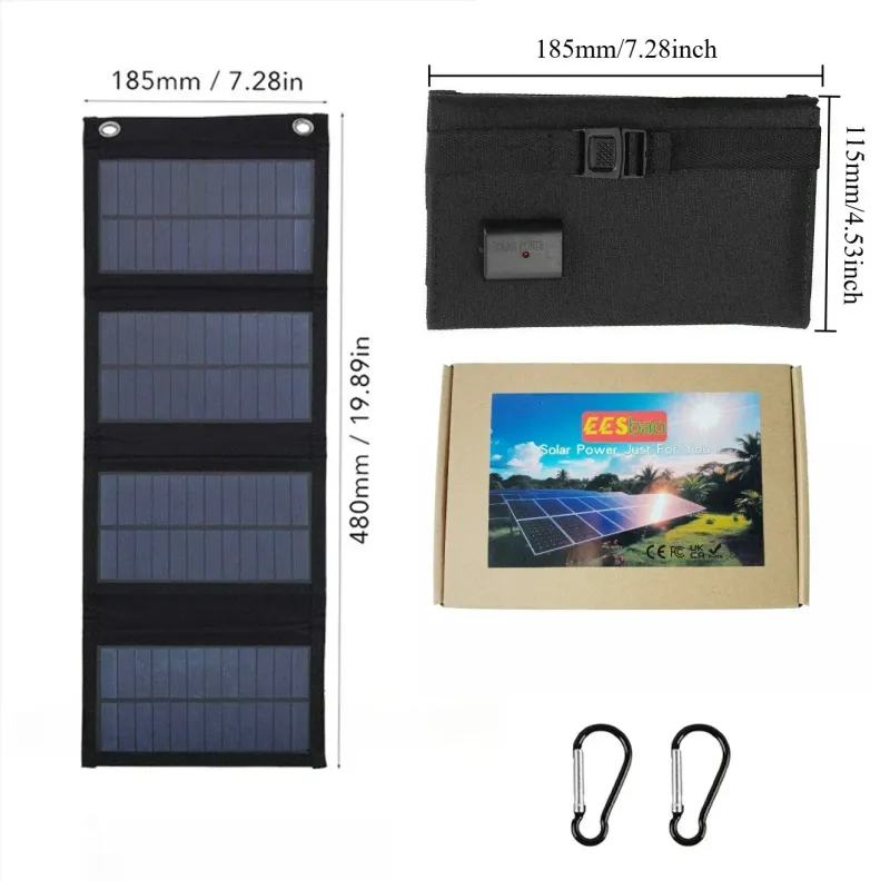 Foldable Weatherproof USB Solar Charger 6