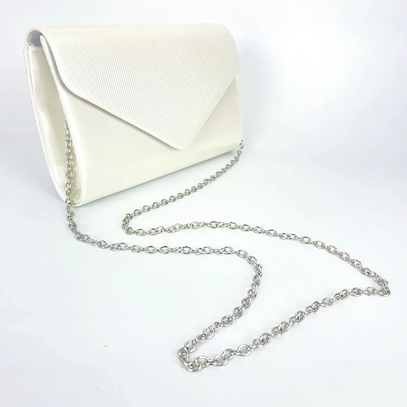 White Leather Envelope Crossbody Bag 3