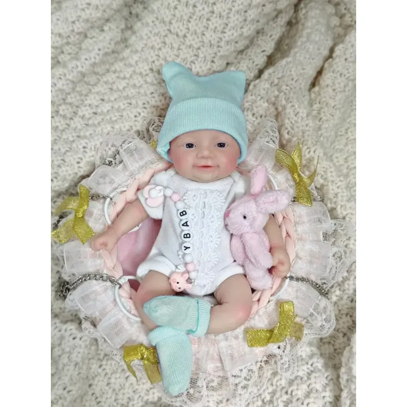 Silicone Reborn Baby Doll 7" Blue Eyes 4