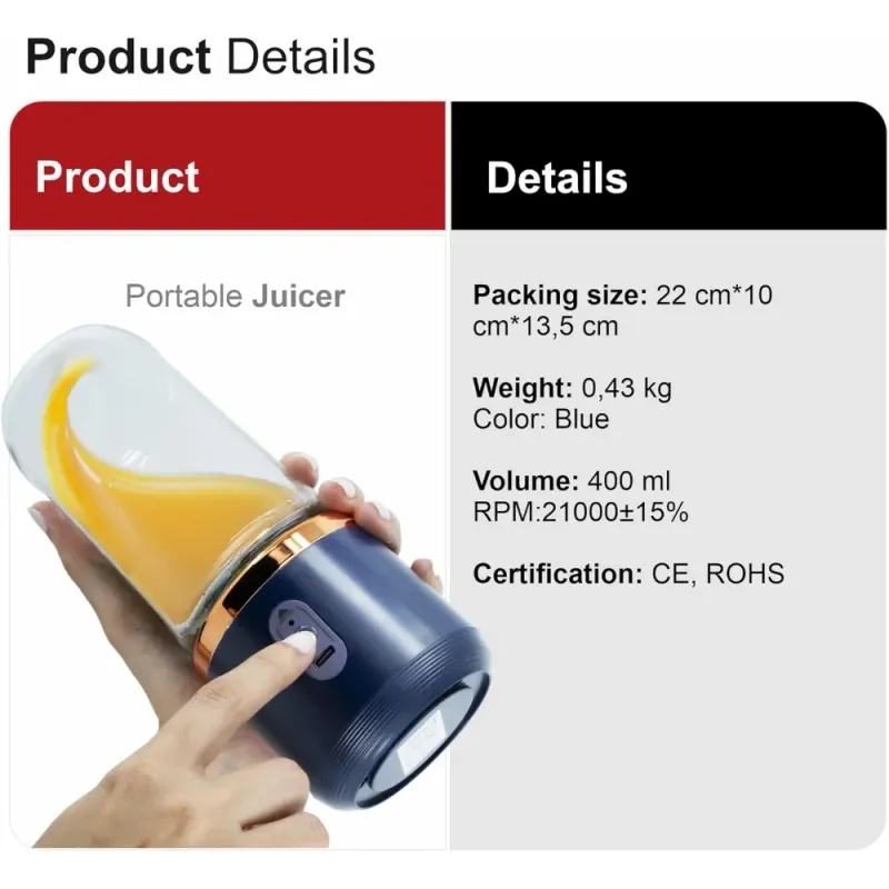 Portable USB Blender with Travel Cups 5
