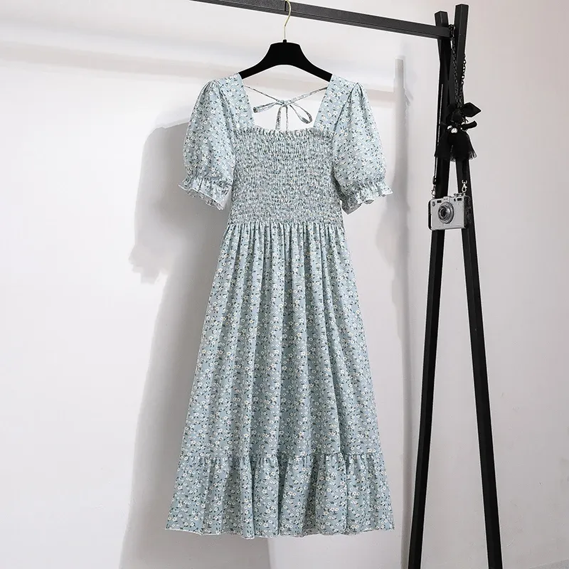 Pleated Chiffon Midi Beach Dress 2