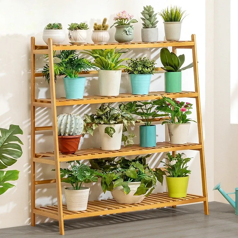 Bamboo Multi-Tier Plant Stand 2