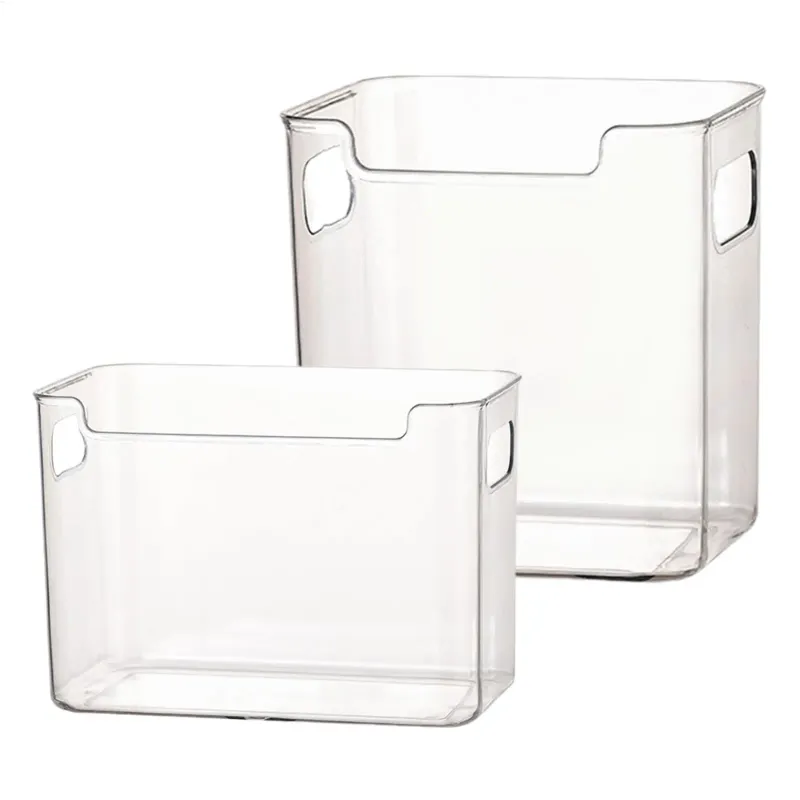 Refrigerator Bins with Handles Clear Door Containers Organizer for Kitchen Pantry Freezer Food Fruit Vegetable Seasoning Storage 1