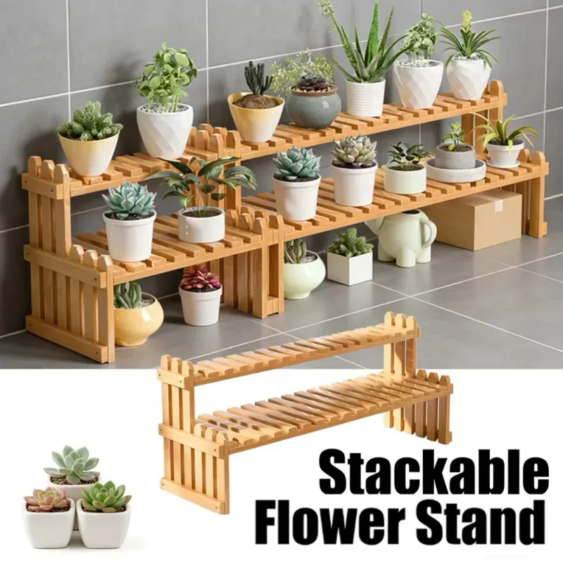 2-Tier Wood Plant Stand 1