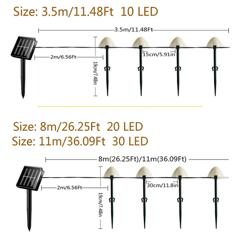 Solar LED Mushroom Fairy Lights 2