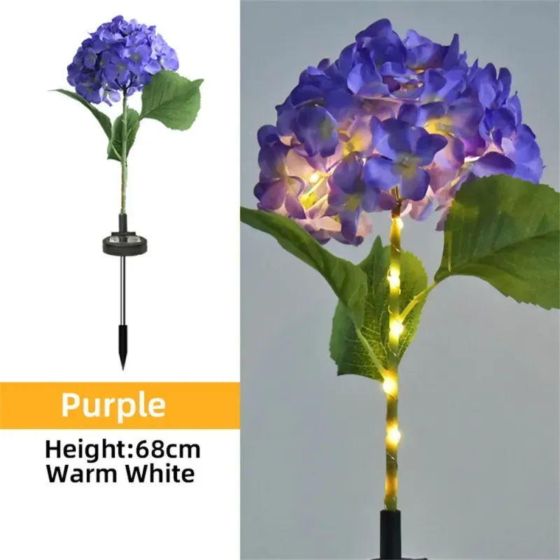 Солнечные LED садовые фонари гортензии 6