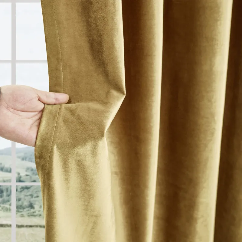 Gold Velvet Blackout Curtains 5