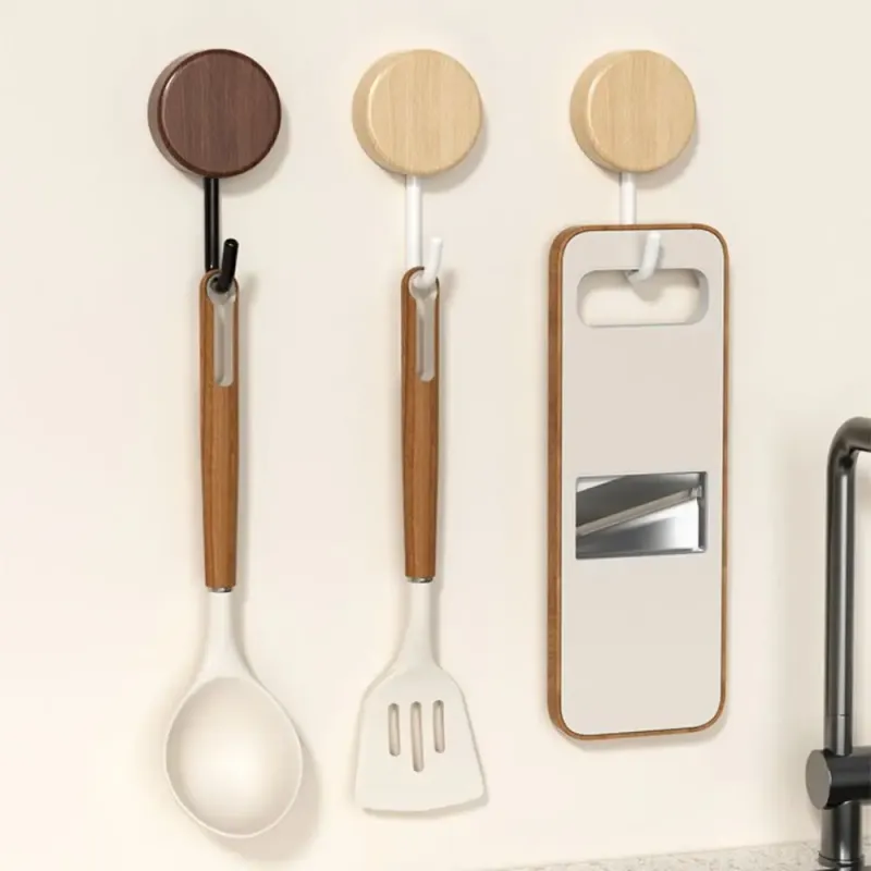 Self-Adhesive Wood Wall Hook 3