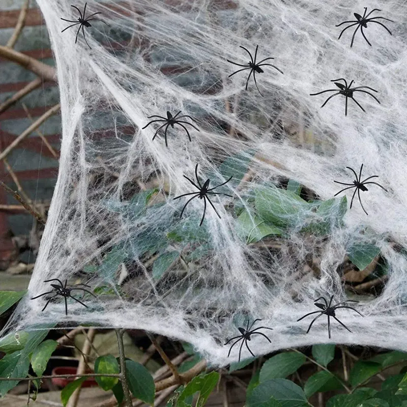 Halloween Spider Web Decor Set 6