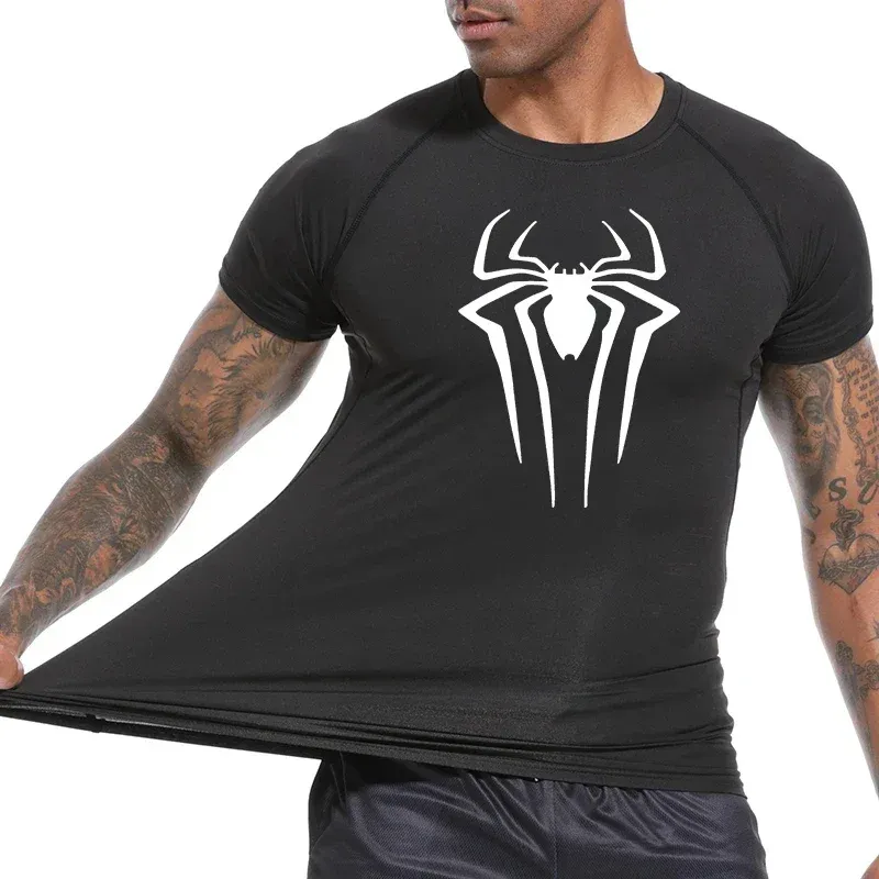 Spider Print Compression Shirt Men 5