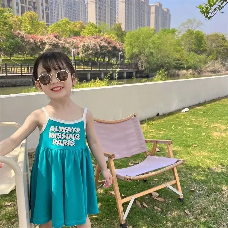 Girls Cute Print Suspender Dress 5