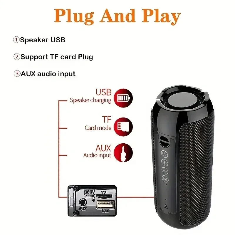 Портативный Bluetooth‑динамик TG117 6