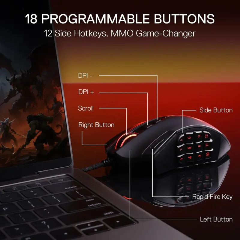Redragon M921 MMO RGB Gaming Mouse 6