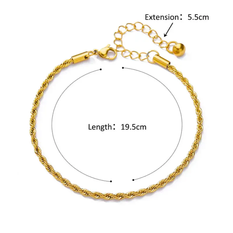 Gold Chain Anklet Stainless Steel 6