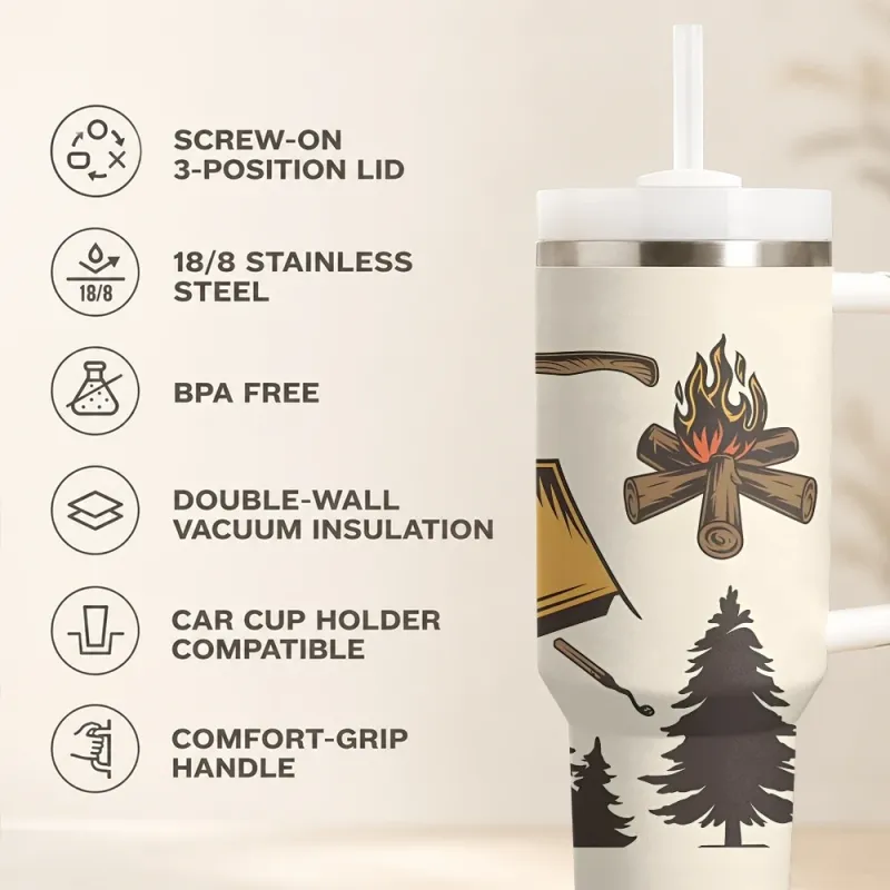 Retro Cartoon Vacuum Flask 40oz 4