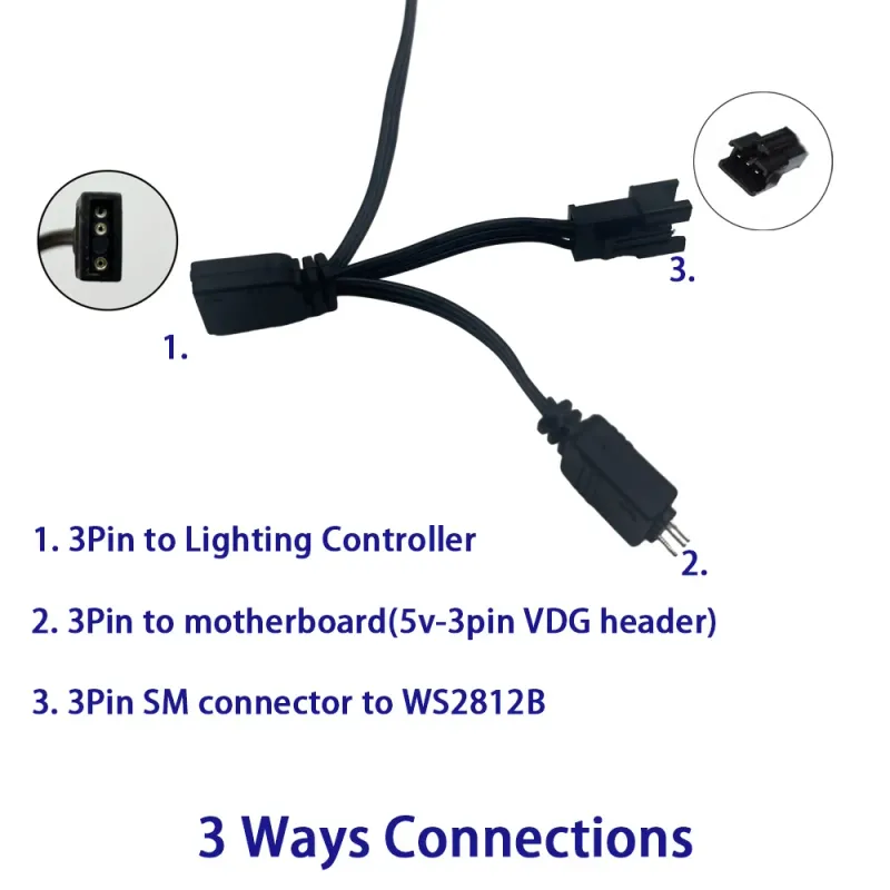 5V ARGB 3-Pin Header RGB Light Strip 3