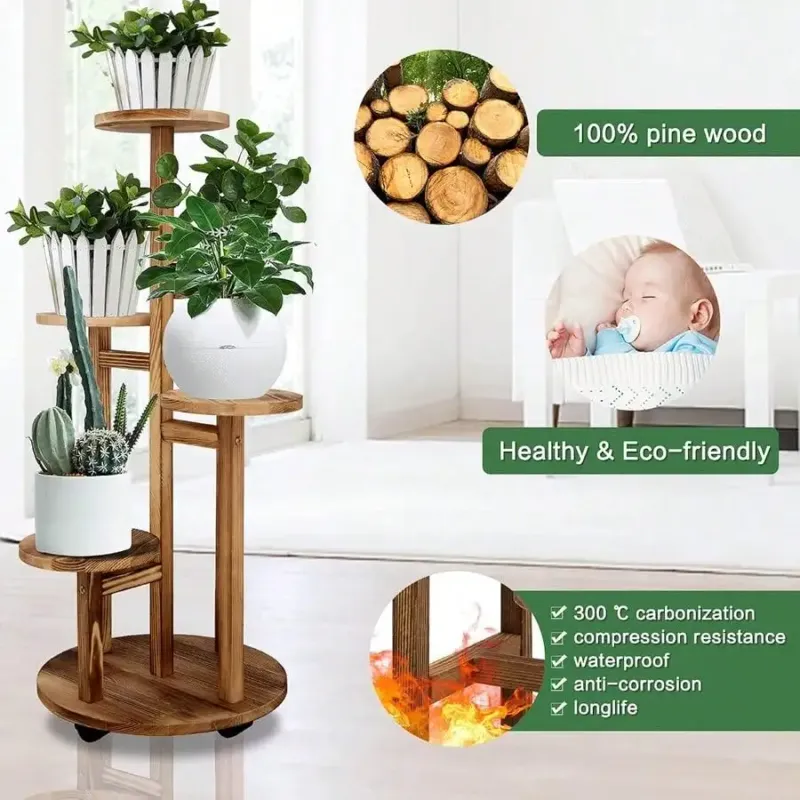 5-Tier Wood Plant Stand 3