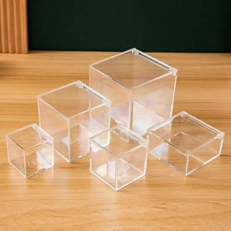 Clear Acrylic Cube Box with Lid 3